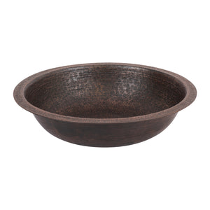 Alternate Image for Premier Copper Products 18" Round Dual - Undermount or Drop In Terra Firma Copper Bathroom Sink, Dark Brown, 10 Gauge, TFLR18DB