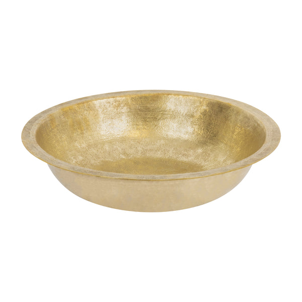 Premier Copper Products 18" Round Dual - Undermount or Drop In Terra Firma Brass Bathroom Sink, TFLR18PB