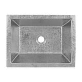 Premier Copper Products 17" x 13" Rectangle Dual - Undermount or Drop In Terra Firma Copper Bathroom Sink, Nickel, 10 Gauge, TFLREC17EN