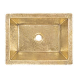 Premier Copper Products 17" x 13" Rectangle Dual - Undermount or Drop In Terra Firma Brass Bathroom Sink, TFLREC17PB