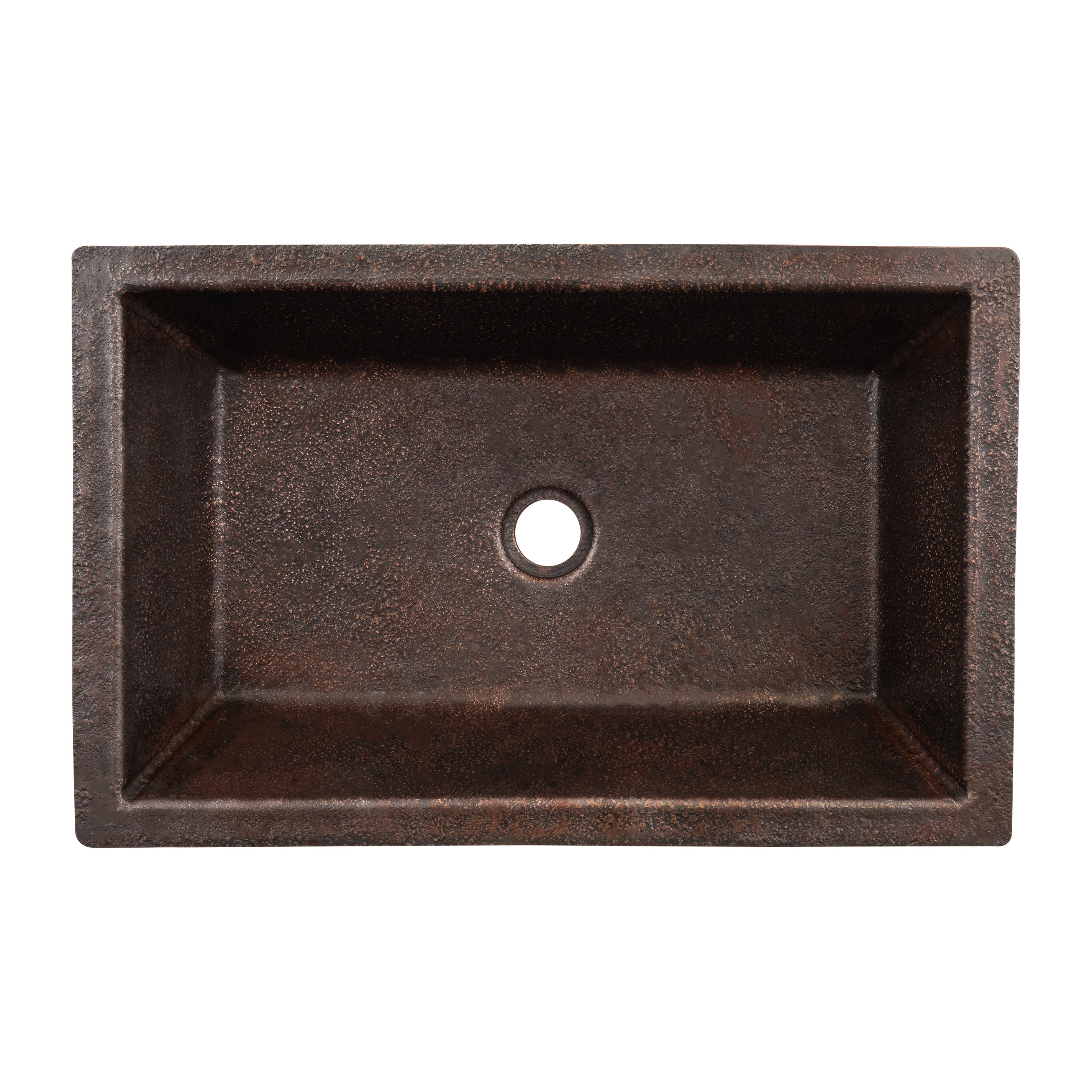 Premier Copper Products 22" x 14" Rectangle Dual - Undermount or Drop In Terra Firma Copper Bathroom Sink, Dark Brown, 10 Gauge, TFLREC22DB