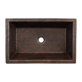 Premier Copper Products 22" x 14" Rectangle Dual - Undermount or Drop In Terra Firma Copper Bathroom Sink, Dark Brown, 10 Gauge, TFLREC22DB