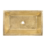 Premier Copper Products 22" x 14" Rectangle Dual - Undermount or Drop In Terra Firma Brass Bathroom Sink, TFLREC22PB