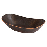 Premier Copper Products 23" x 12" Oval Vessel - Above Counter Terra Firma Copper Bathroom Sink, Dark Brown, 10 Gauge, TFVBT23DB