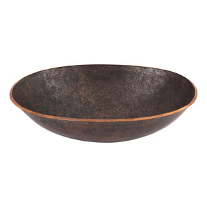 Alternate Image for Premier Copper Products 17" x 12" Oval Vessel - Above Counter Terra Firma Copper Bathroom Sink, Dark Brown, 10 Gauge, TFVO17DB