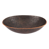 Premier Copper Products 17" x 12" Oval Vessel - Above Counter Terra Firma Copper Bathroom Sink, Dark Brown, 10 Gauge, TFVO17DB