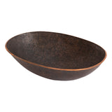 Premier Copper Products 17" x 12" Oval Vessel - Above Counter Terra Firma Copper Bathroom Sink, Dark Brown, 10 Gauge, TFVO17DB