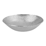 Premier Copper Products 17" x 12" Oval Vessel - Above Counter Terra Firma Copper Bathroom Sink, Nickel, 10 Gauge, TFVO17EN