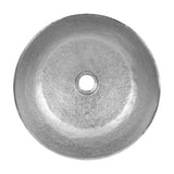 Premier Copper Products 14" Round Vessel - Above Counter Terra Firma Copper Bathroom Sink, Nickel, 10 Gauge, TFVR14EN