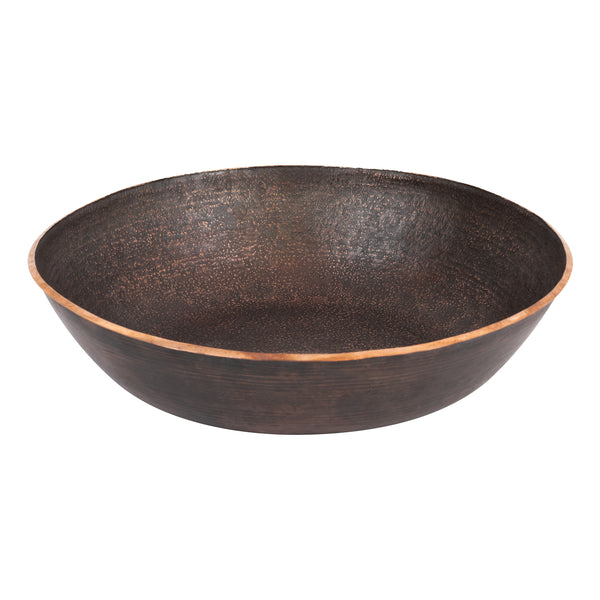 Premier Copper Products 17" Round Vessel - Above Counter Terra Firma Copper Bathroom Sink, Dark Brown, 10 Gauge, TFVR17DB