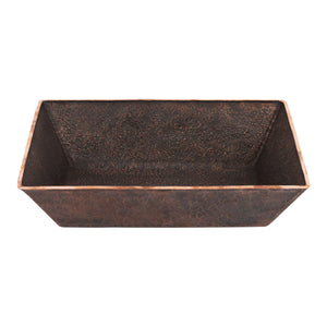 Alternate Image for Premier Copper Products 15" x 11" Rectangle Vessel - Above Counter Terra Firma Copper Bathroom Sink, Dark Brown, 10 Gauge, TFVREC15DB
