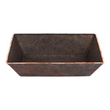 Premier Copper Products 15" x 11" Rectangle Vessel - Above Counter Terra Firma Copper Bathroom Sink, Dark Brown, 10 Gauge, TFVREC15DB