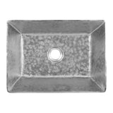 Premier Copper Products 15" x 11" Rectangle Vessel - Above Counter Terra Firma Copper Bathroom Sink, Nickel, 10 Gauge, TFVREC15EN