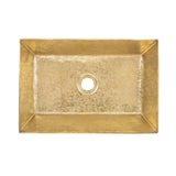 Premier Copper Products 15" x 11" Rectangle Vessel - Above Counter Terra Firma Brass Bathroom Sink, TFVREC15PB