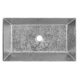 Premier Copper Products 20" x 12" Rectangle Vessel - Above Counter Terra Firma Copper Bathroom Sink, Nickel, 10 Gauge, TFVREC20EN