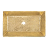 Premier Copper Products 20" x 12" Rectangle Vessel - Above Counter Terra Firma Brass Bathroom Sink, TFVREC20PB