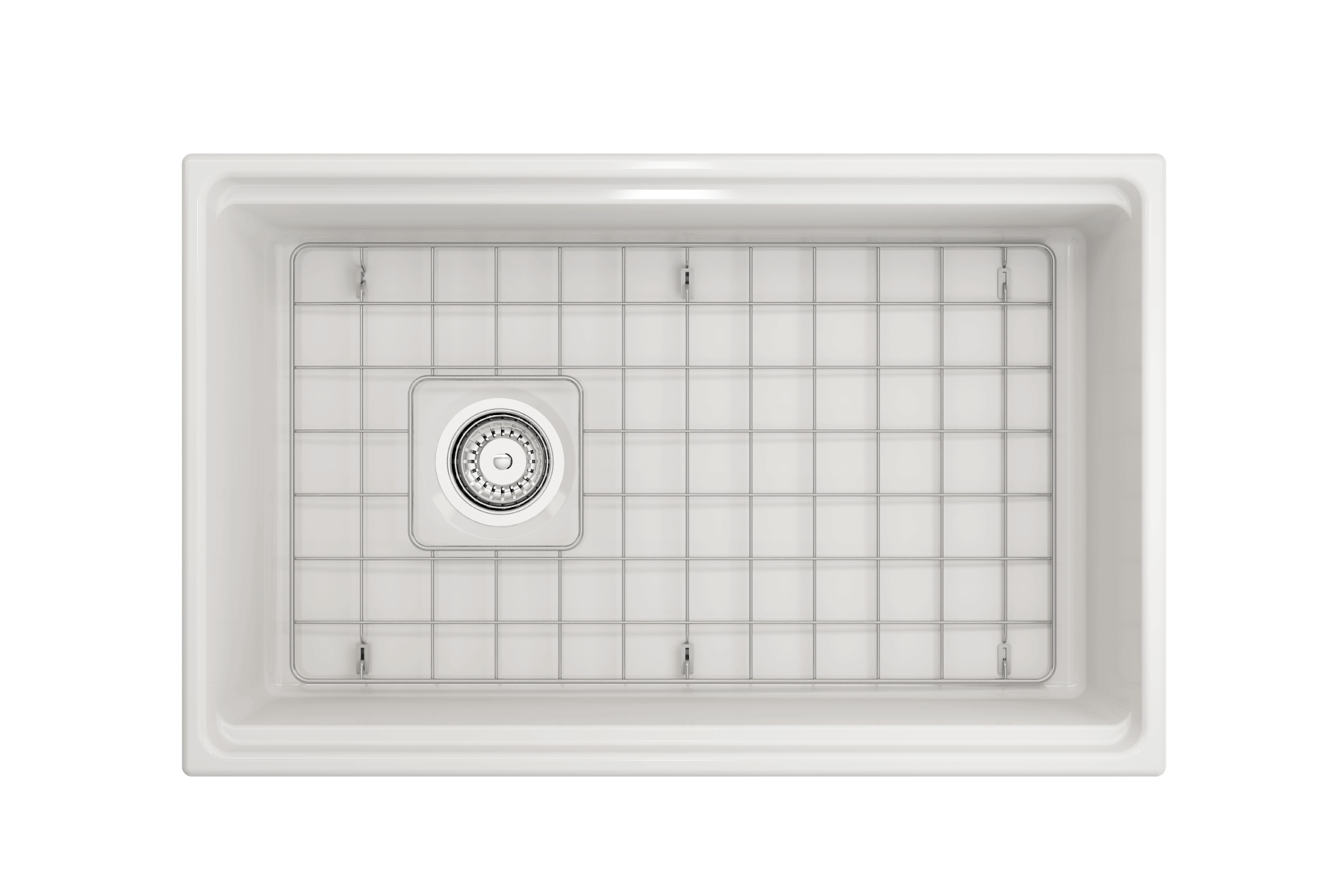 BOCCHI Contempo 30" Fireclay Workstation Farmhouse Sink Kit with Faucet and Accessories, White (sink) / Chrome (faucet), 1344-001-2020CH