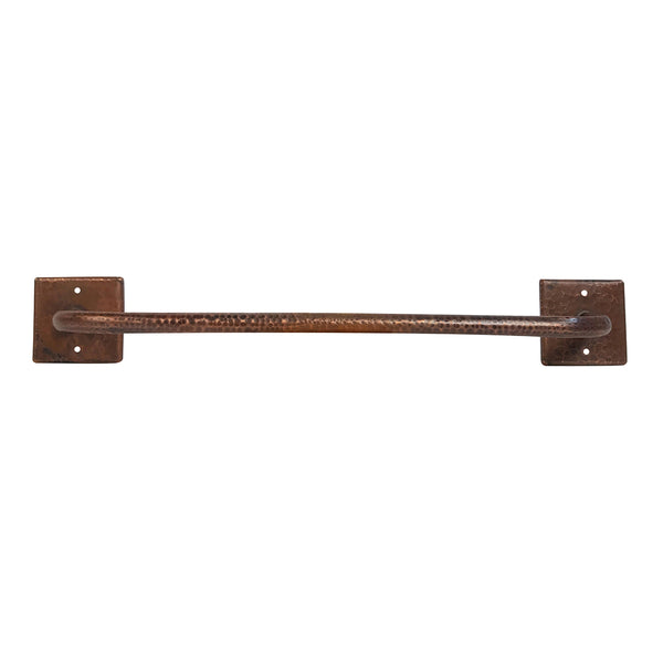 Premier Copper Products 18" Hammered Copper Towel Bar, 18 Gauge, Oil Rubbed Bronze, TR18DB