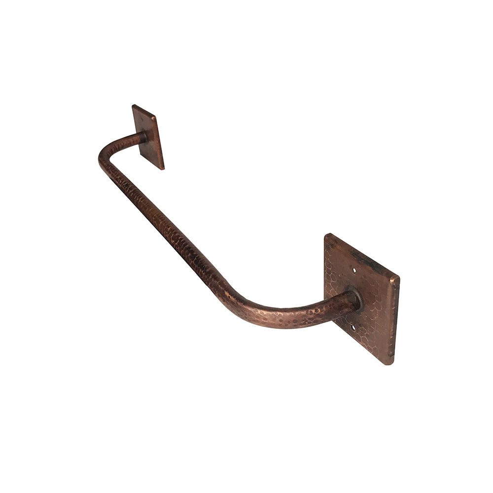 Premier Copper Products 18" Hammered Copper Towel Bar, 18 Gauge, Oil Rubbed Bronze, TR18DB