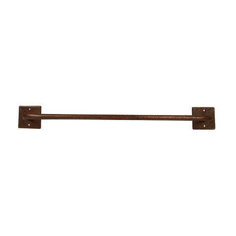 Premier Copper Products 24" Hammered Copper Towel Bar, 18 Gauge, Oil Rubbed Bronze, TR24DB