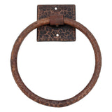 Premier Copper Products 7" Hammered Copper Towel Ring, 18 Gauge, Oil Rubbed Bronze, TR7DB