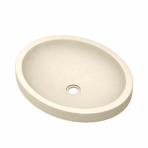 Native Trails Tolosa 19" x 16" Oval NativeStone Concrete ADA Bathroom Sink, Sand, NSL1916-D