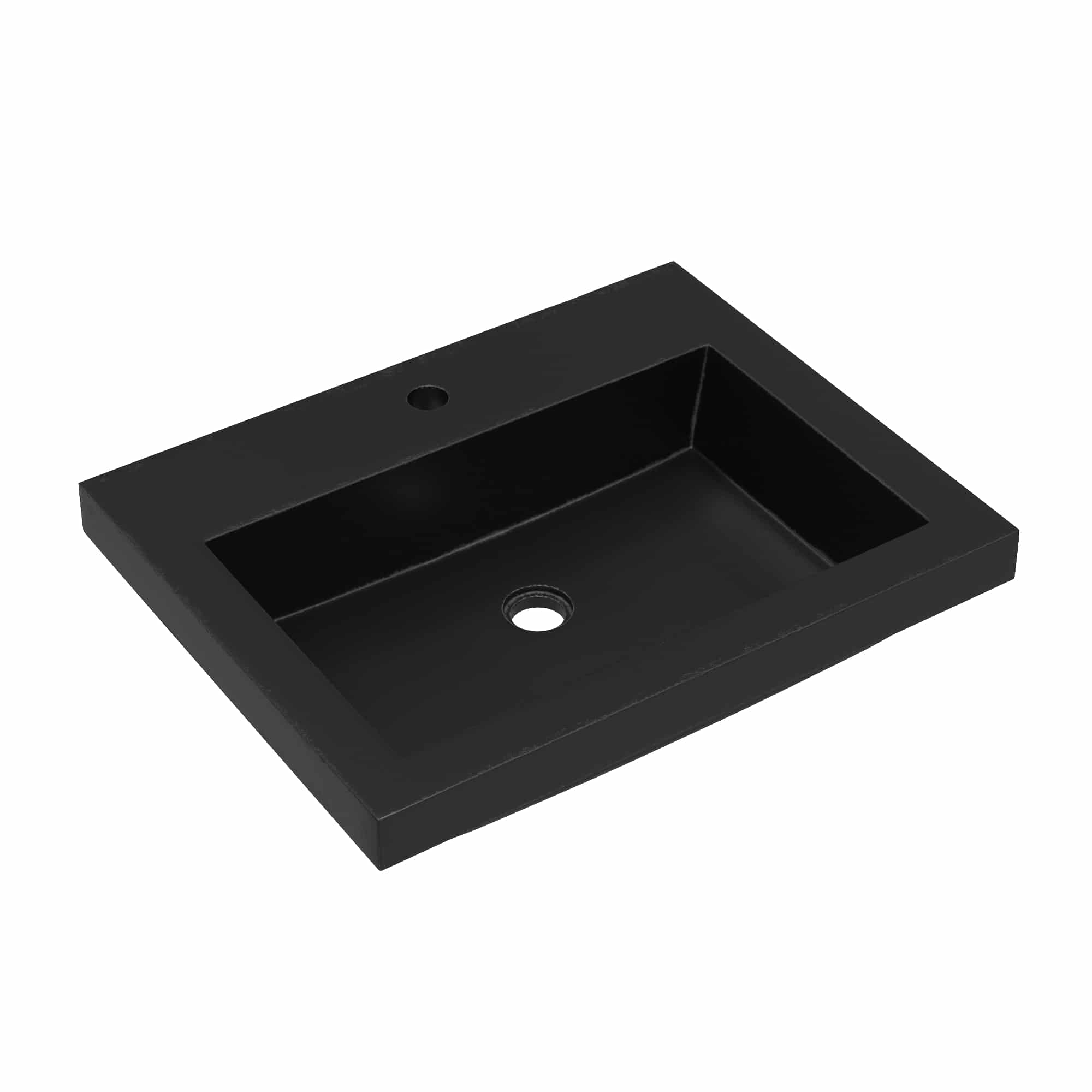Native Trails Trough 24" Rectangular Drop-In NativeStone Concrete Bathroom Sink, Charcoal, NSL2419-C Product Image