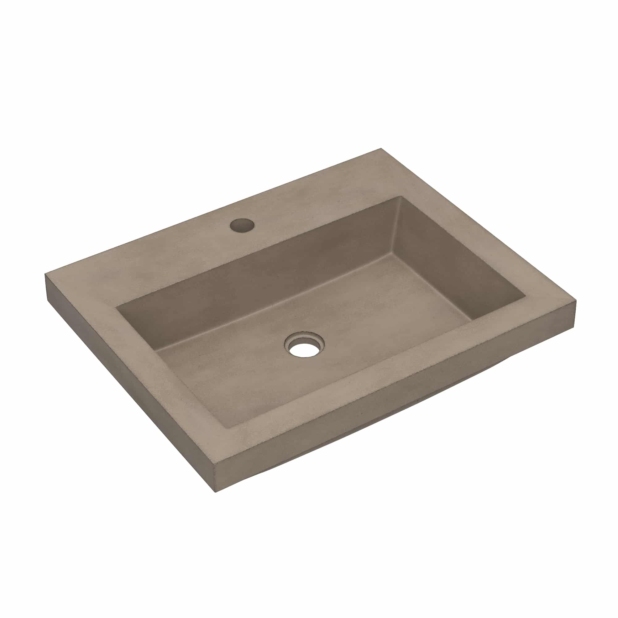 Native Trails Trough 24" Rectangular Drop-In NativeStone Concrete Bathroom Sink, Earth, NSL2419-E