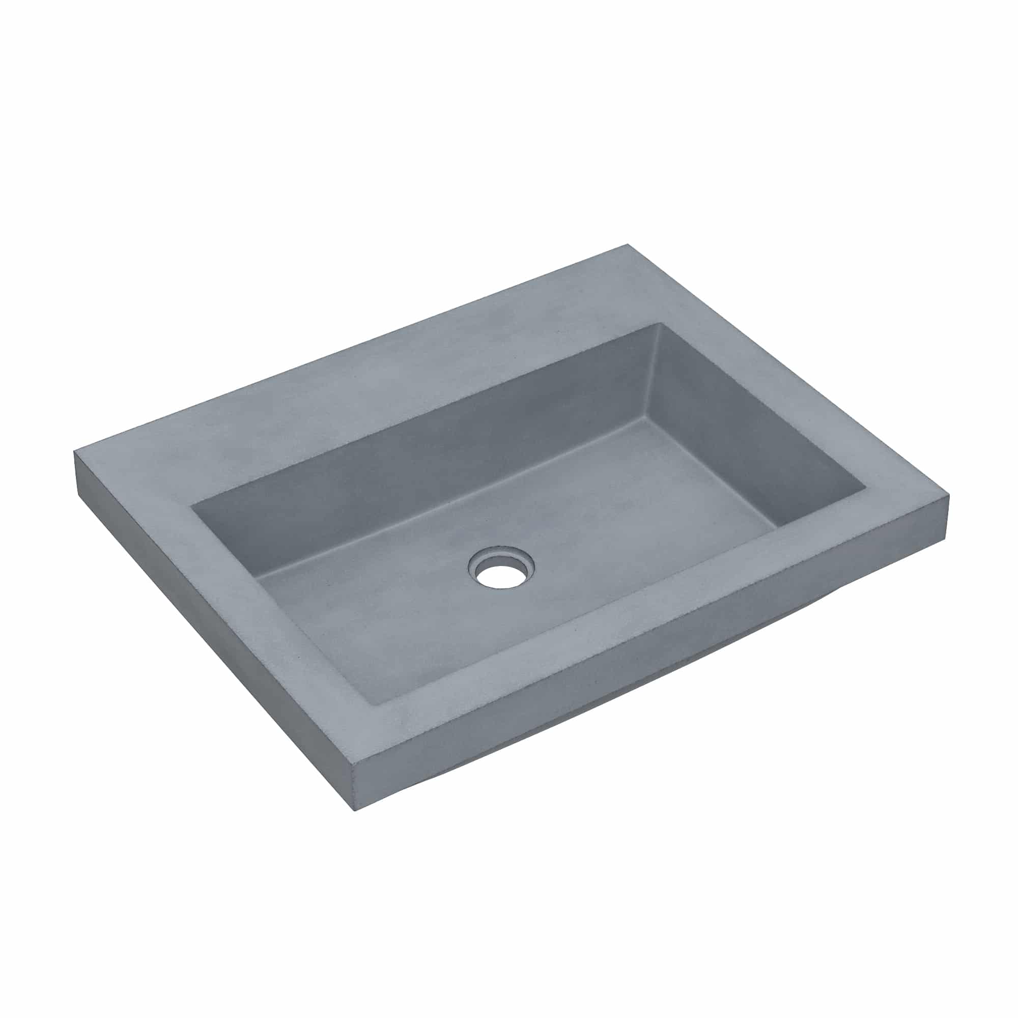 Native Trails Trough 24" Rectangular Drop-In NativeStone Concrete Bathroom Sink, Ocean, No Faucet Hole, NSL2419-OX