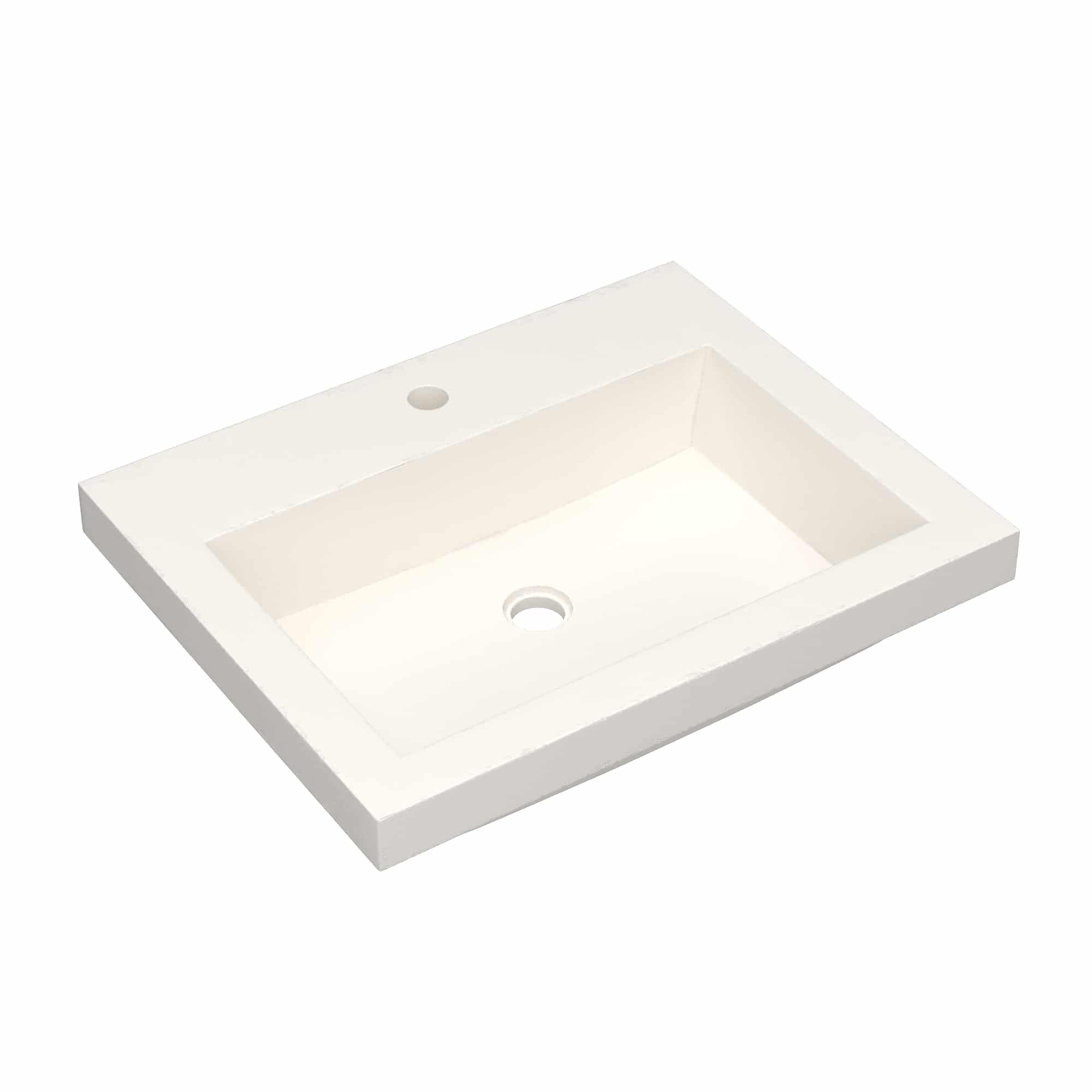 Native Trails Trough 24" Rectangular Drop-In NativeStone Concrete Bathroom Sink, Pearl, NSL2419-P