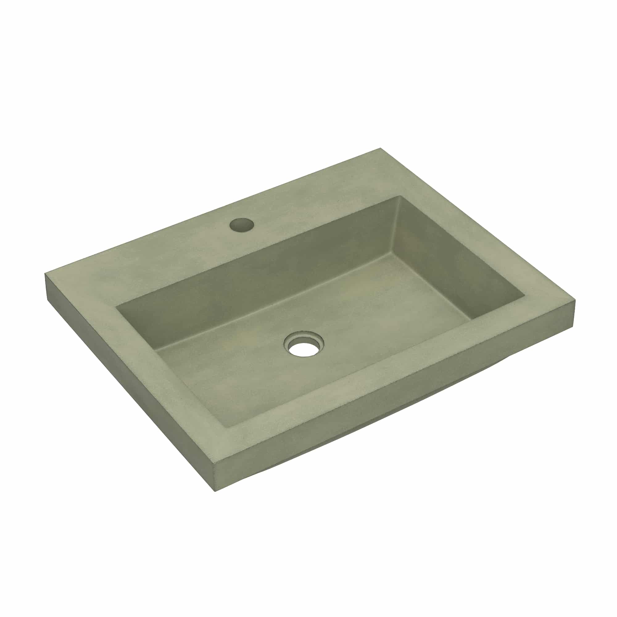 Native Trails Trough 24" Rectangular Drop-In NativeStone Concrete Bathroom Sink, Sage, NSL2419-G