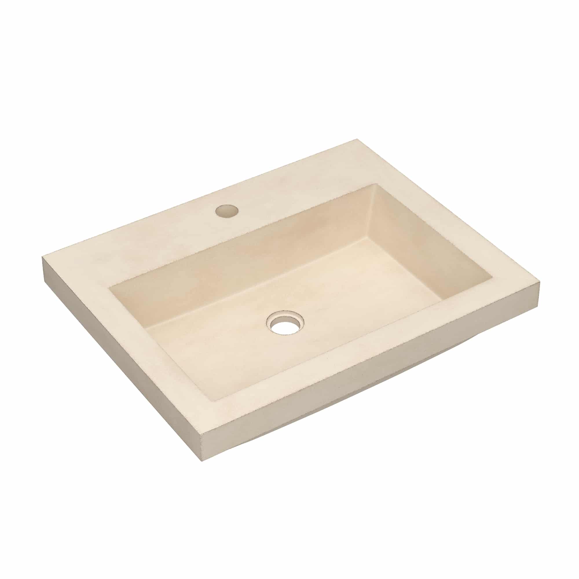 Native Trails Trough 24" Rectangular Drop-In NativeStone Concrete Bathroom Sink, Sand, NSL2419-D Product Image