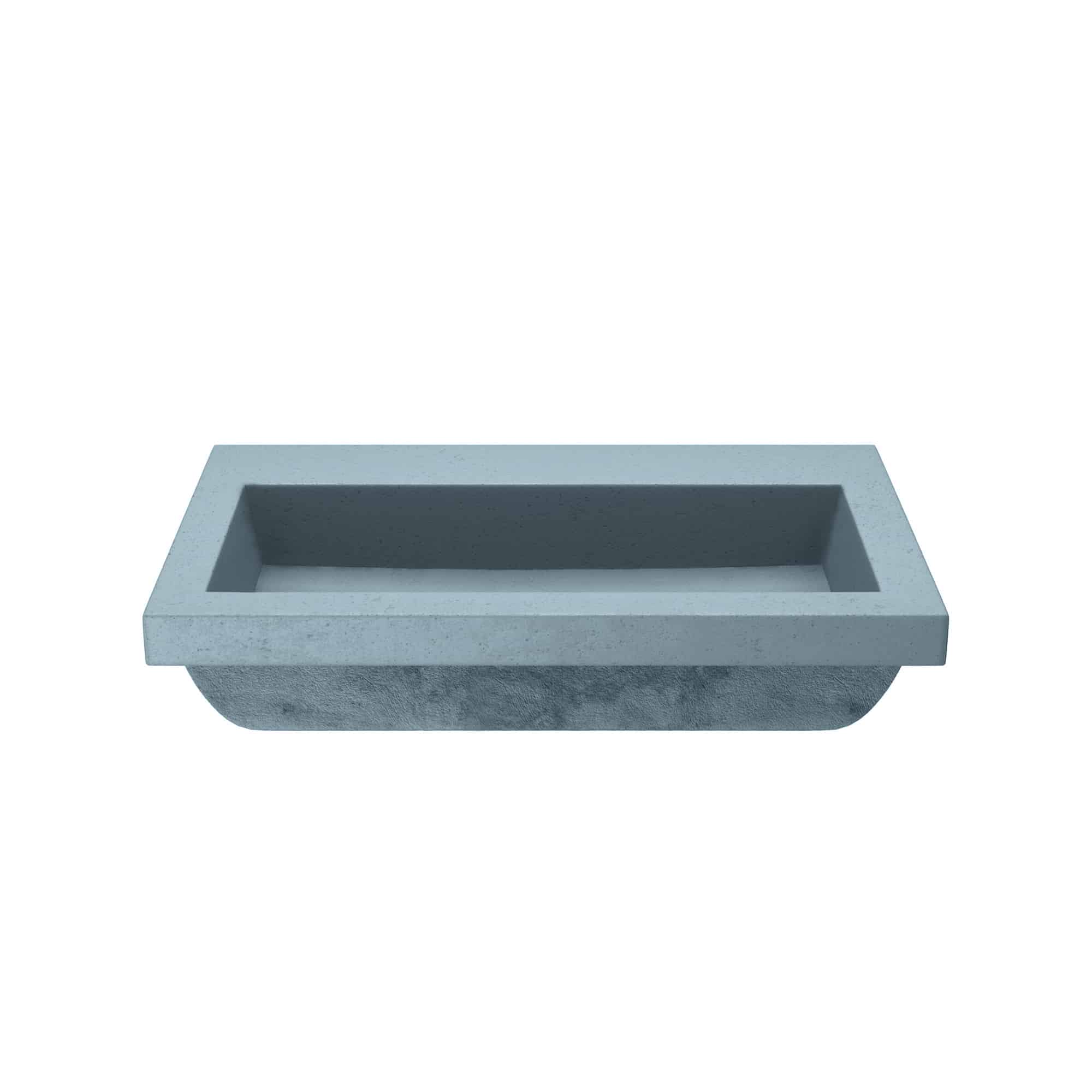 Native Trails Trough 3019 30" x 19" Drop In NativeStone Concrete ADA Bathroom Sink, Ocean, NSL3019-OX
