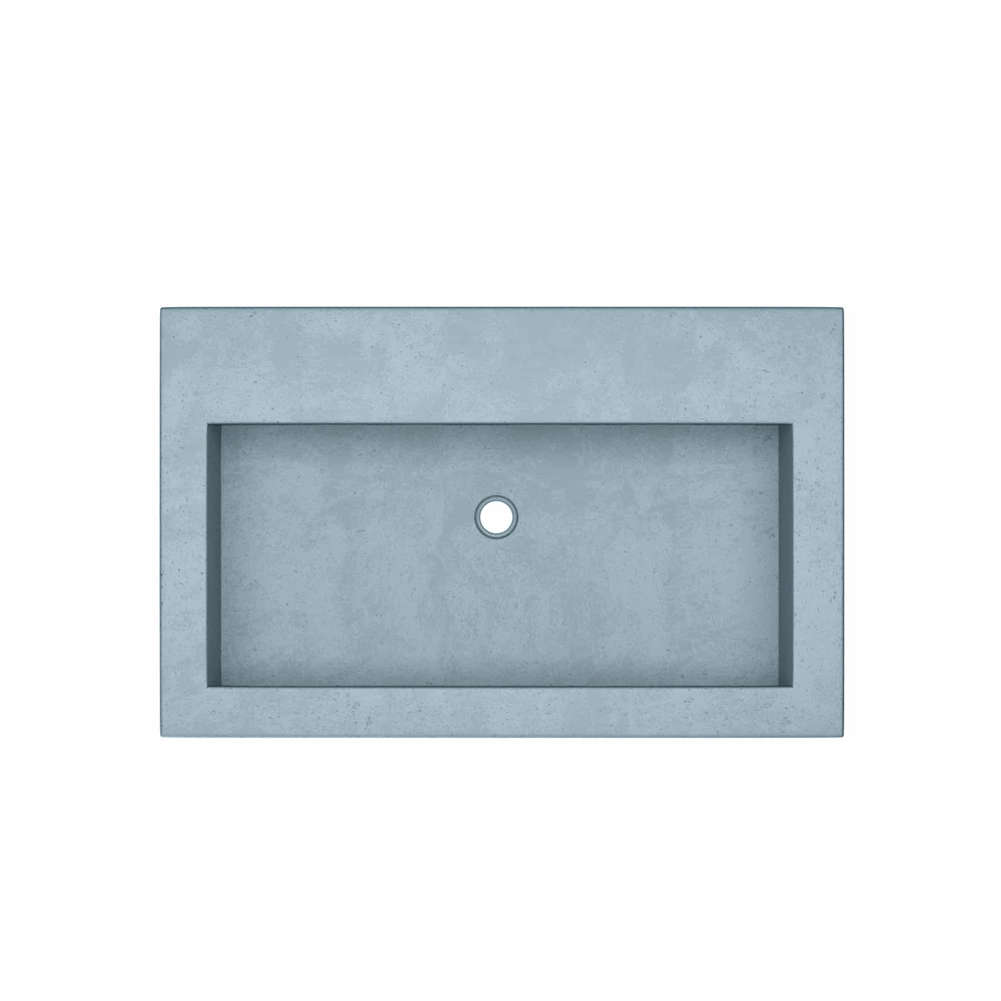 Native Trails Trough 3019 30" x 19" Drop In NativeStone Concrete ADA Bathroom Sink, Ocean, NSL3019-OX