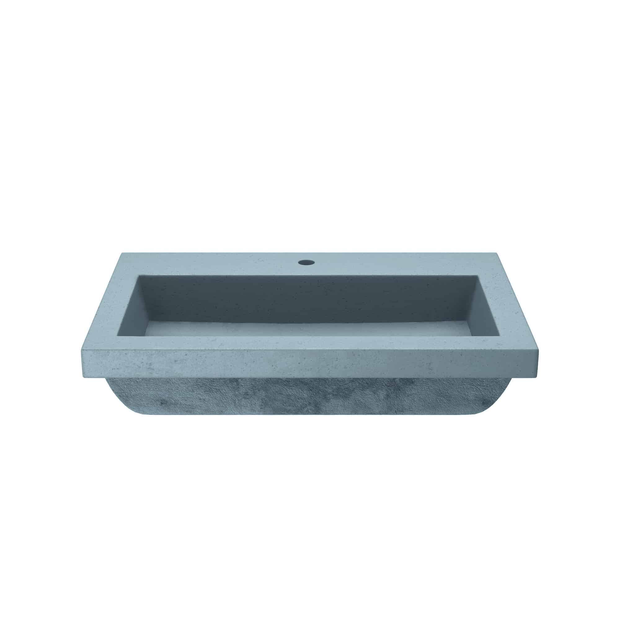 Native Trails Trough 3019 30" x 19" Drop In NativeStone Concrete ADA Bathroom Sink, Ocean, NSL3019-O