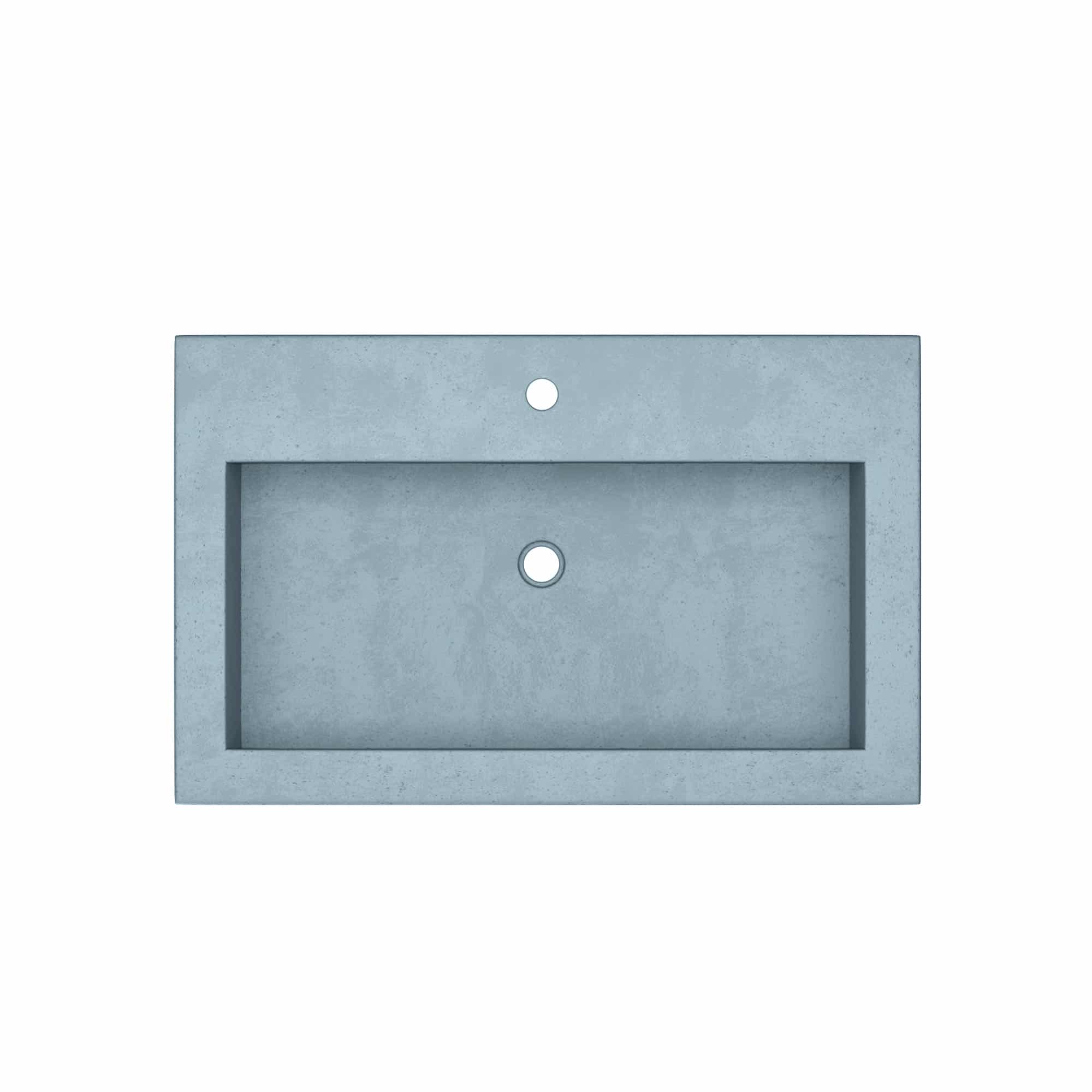 Native Trails Trough 3019 30" x 19" Drop In NativeStone Concrete ADA Bathroom Sink, Ocean, NSL3019-O