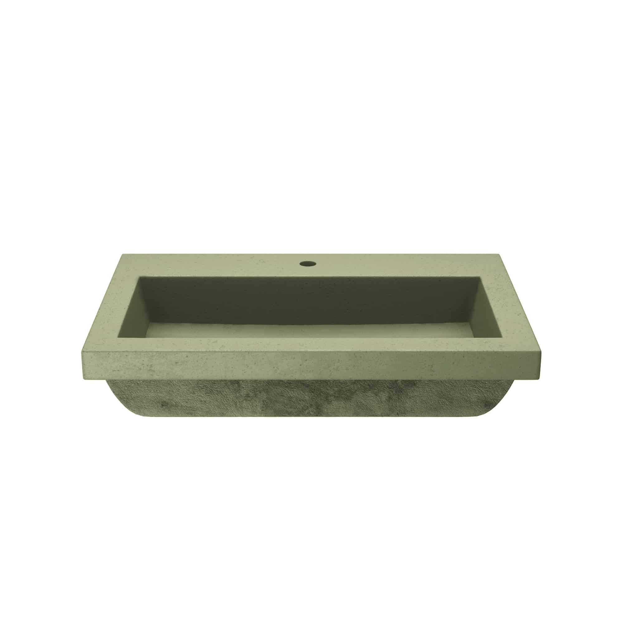 Native Trails Trough 30" x 19" Rectangle Drop In NativeStone Concrete ADA Bathroom Sink, Sage, NSL3019-G Product Image
