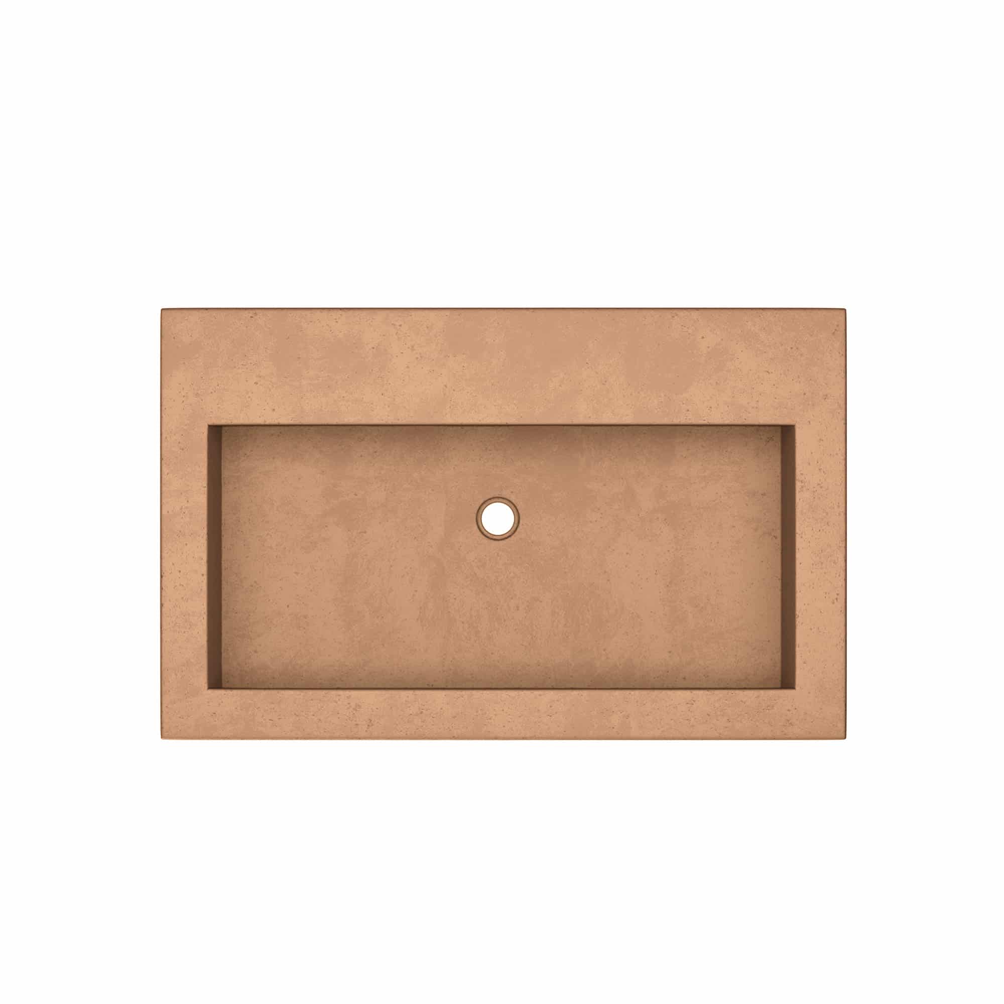 Native Trails Trough 30" x 19" Rectangle Drop In NativeStone Concrete ADA Bathroom Sink, Terracotta, NSL3019-TX Product Image