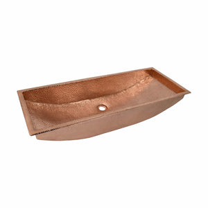 Native Trails Trough 36" x 14" Rectangle Copper Bathroom Sink, Polished Copper, 16 Gauge, CPS406