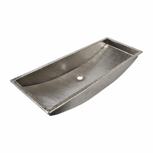 Native Trails Trough 36" x 14" Rectangle Nickel Bathroom Sink, Polished Nickel, CPS806