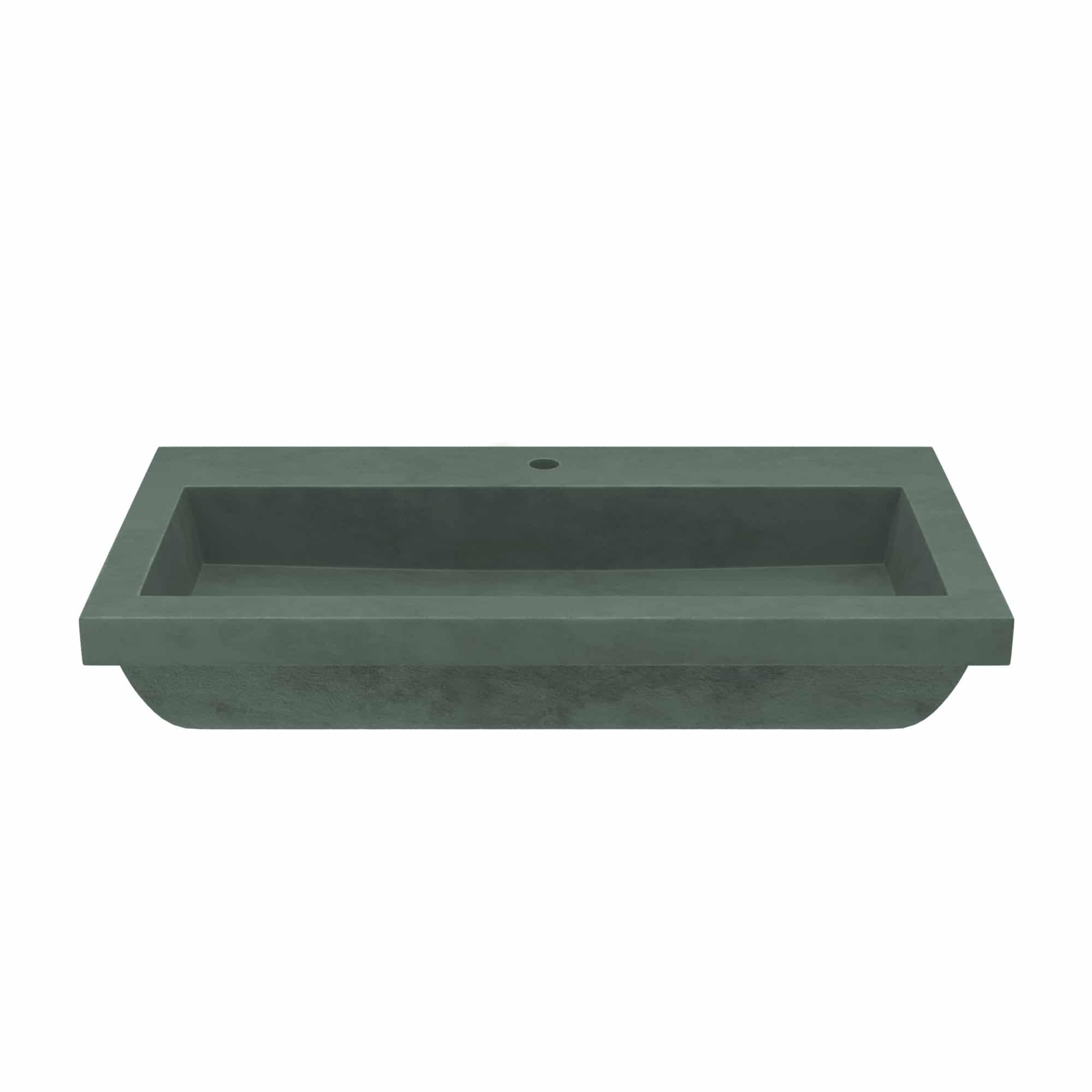 Native Trails Trough 36" x 19" Rectangle Drop In NativeStone Concrete ADA Bathroom Sink, Forest, NSL3619-F Product Image