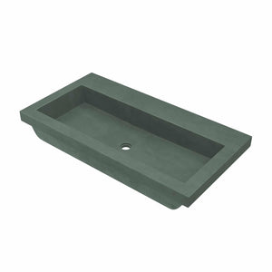 Native Trails Trough 36" x 19" Rectangle Drop In NativeStone Concrete ADA Bathroom Sink, Forest, NSL3619-FX