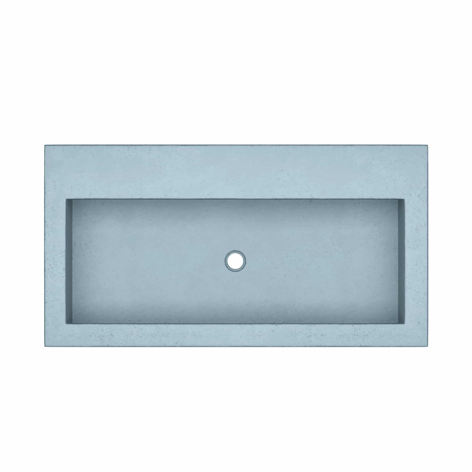 Native Trails Trough 3619 36" x 19" Drop In NativeStone Concrete ADA Bathroom Sink, Ocean, NSL3619-OX