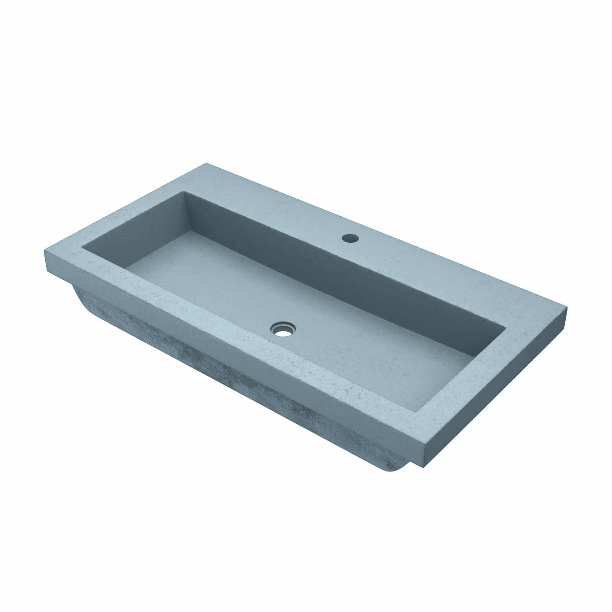 Native Trails Trough 3619 36" x 19" Drop In NativeStone Concrete ADA Bathroom Sink, Ocean, NSL3619-O