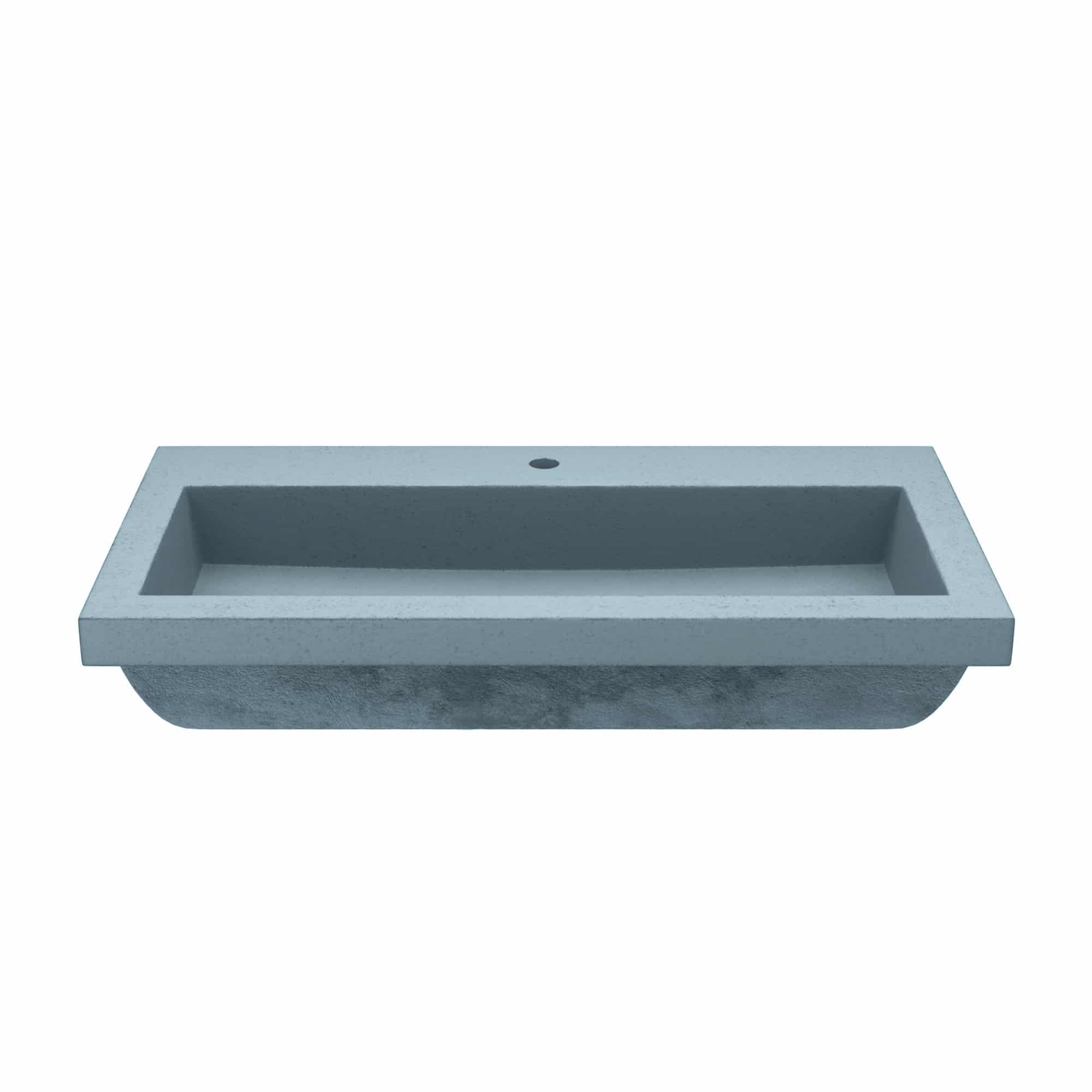 Native Trails Trough 3619 36" x 19" Drop In NativeStone Concrete ADA Bathroom Sink, Ocean, NSL3619-O