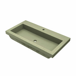 Native Trails Trough 36" x 19" Rectangle Drop In NativeStone Concrete ADA Bathroom Sink, Sage, NSL3619-G