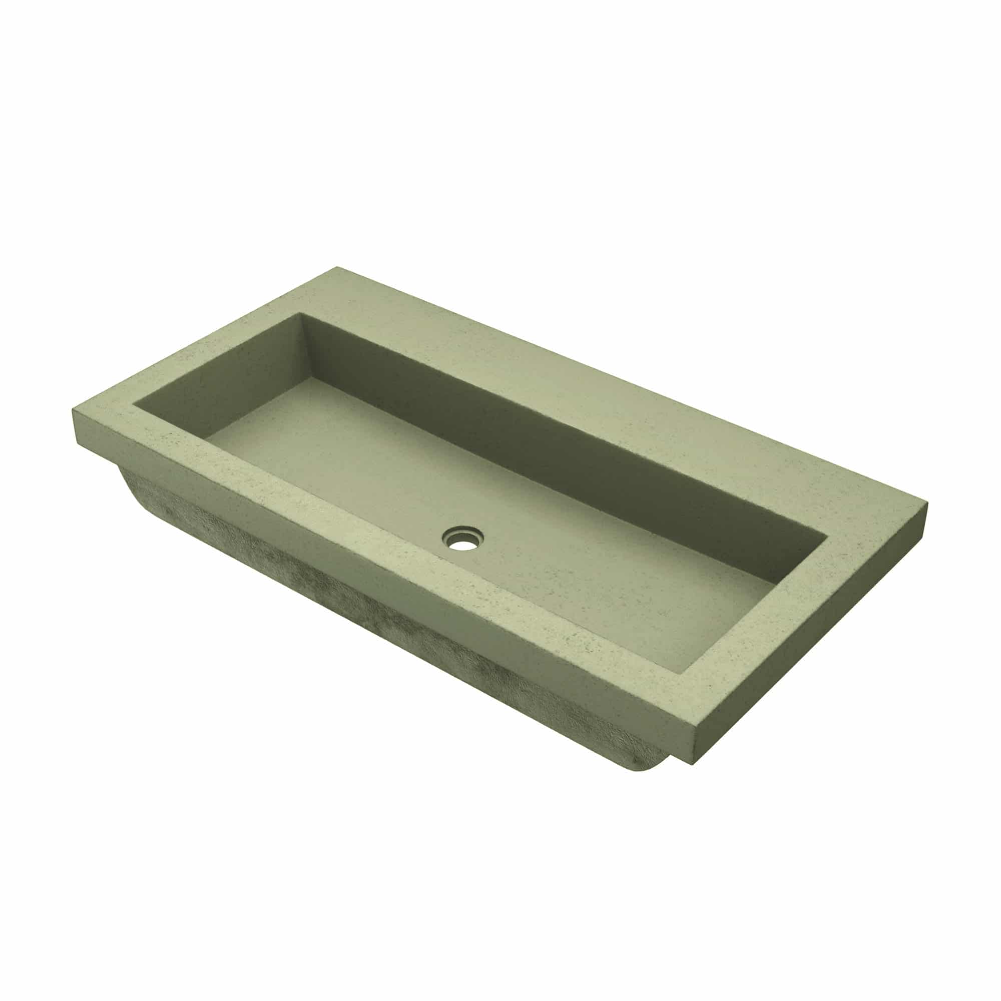 Native Trails Trough 36" x 19" Rectangle Drop In NativeStone Concrete ADA Bathroom Sink, Sage, NSL3619-GX