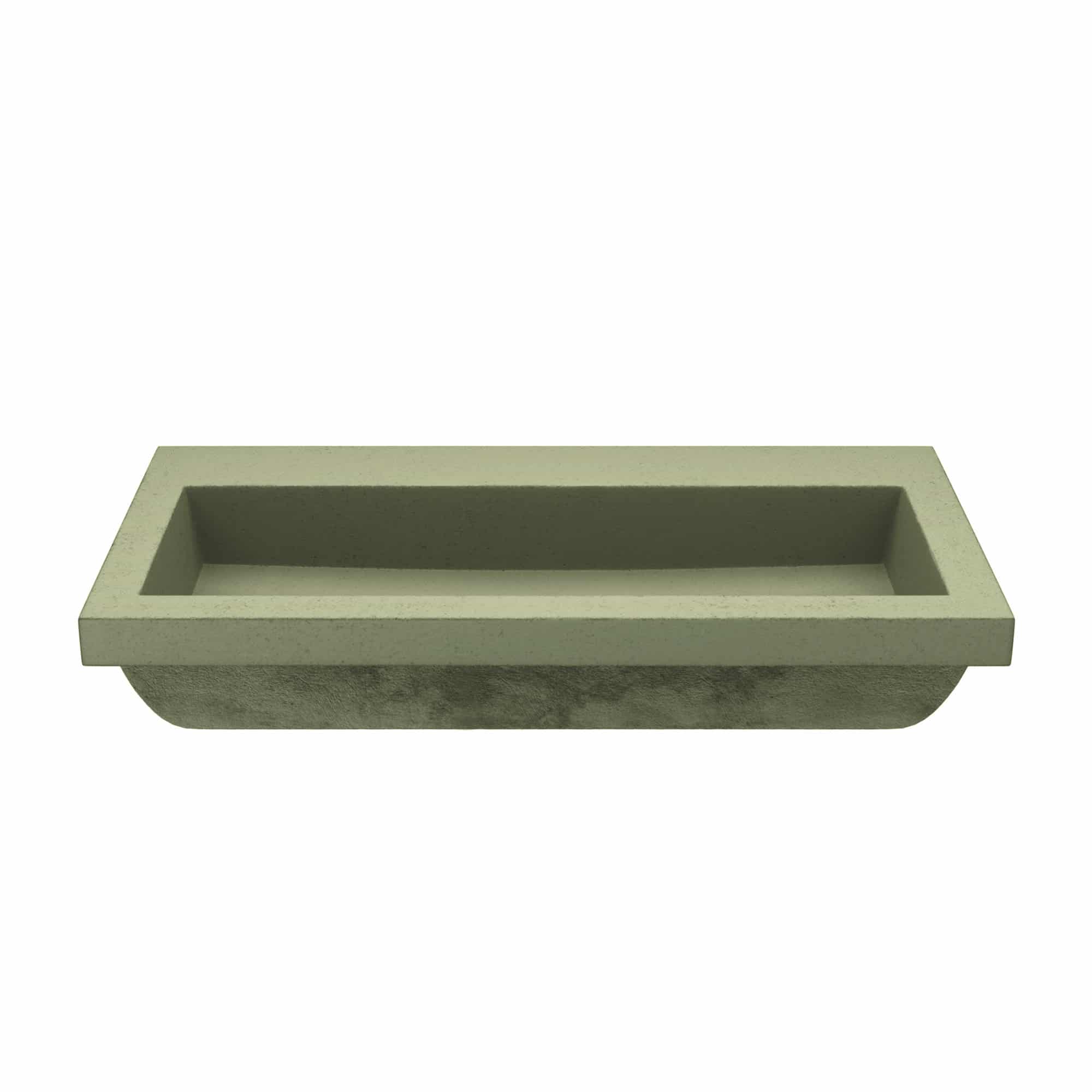 Native Trails Trough 36" x 19" Rectangle Drop In NativeStone Concrete ADA Bathroom Sink, Sage, NSL3619-GX Product Image
