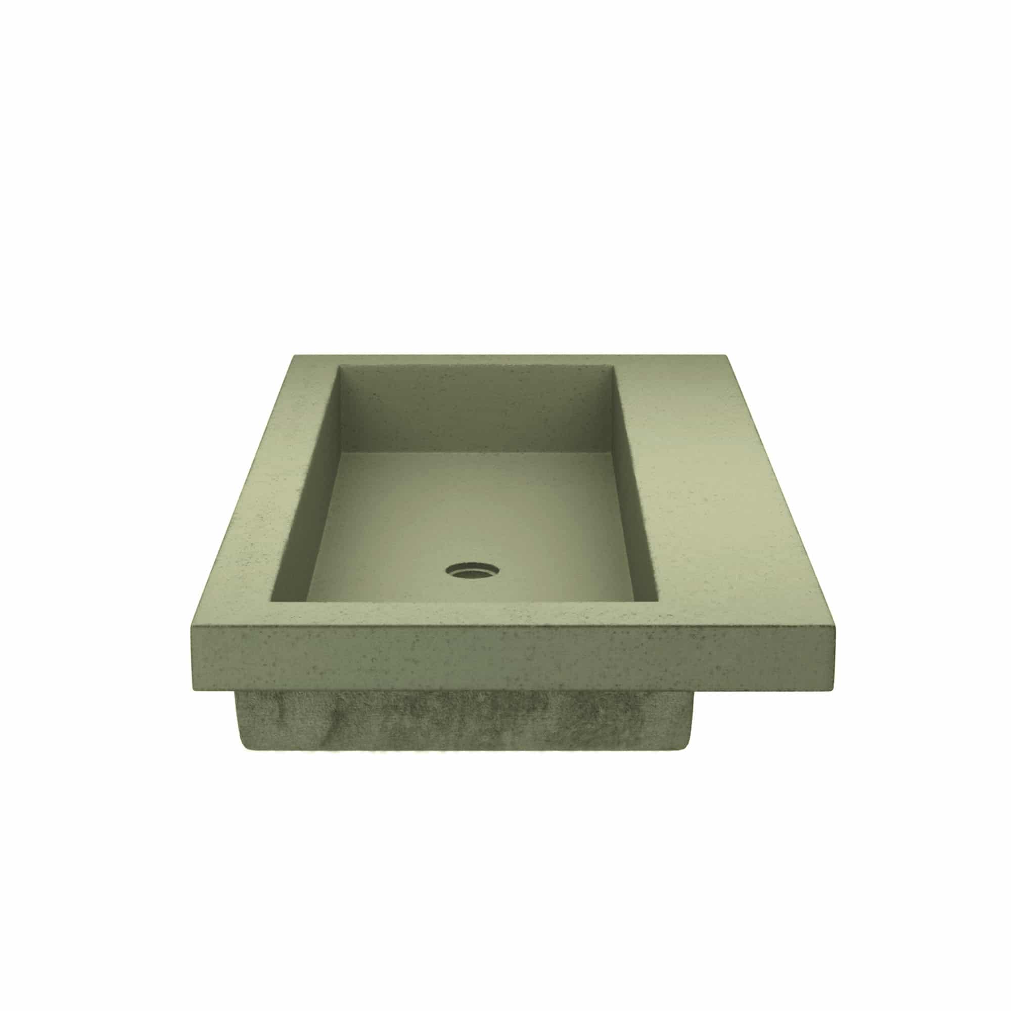 Native Trails Trough 36" x 19" Rectangle Drop In NativeStone Concrete ADA Bathroom Sink, Sage, NSL3619-GX Product Image