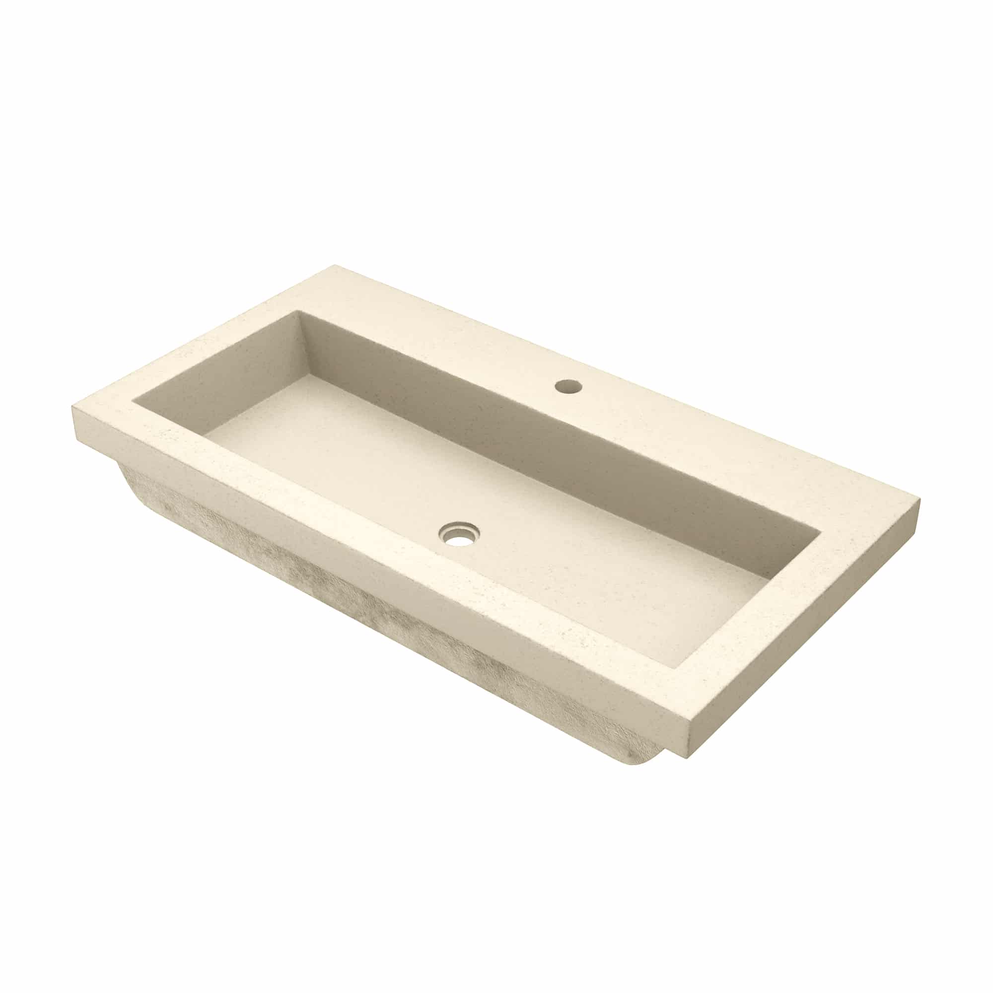 Native Trails Trough 36" x 19" Rectangle Drop In NativeStone Concrete ADA Bathroom Sink, Sand, NSL3619-D